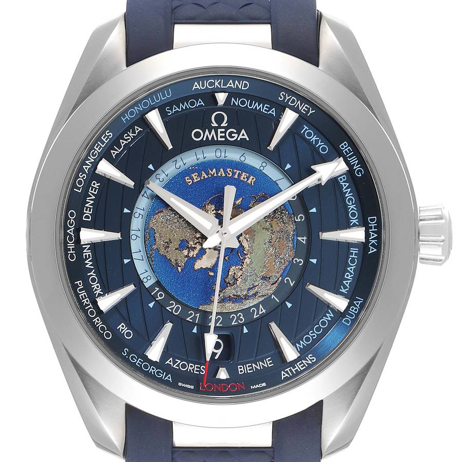 Omega Seamaster Aqua Terra Worldtimer GMT Watch 220.12.43.22.03.001 Unworn SwissWatchExpo