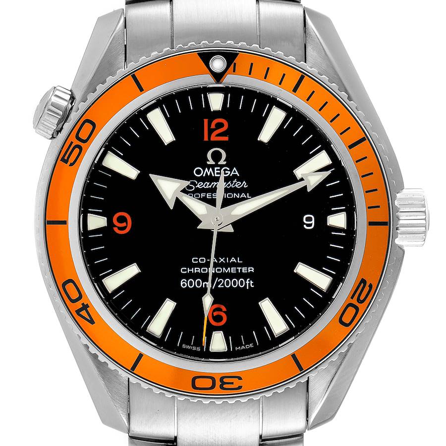 Omega Seamaster Planet Ocean Orange Bezel Steel Mens Watch 2209.50.00 Box Card SwissWatchExpo