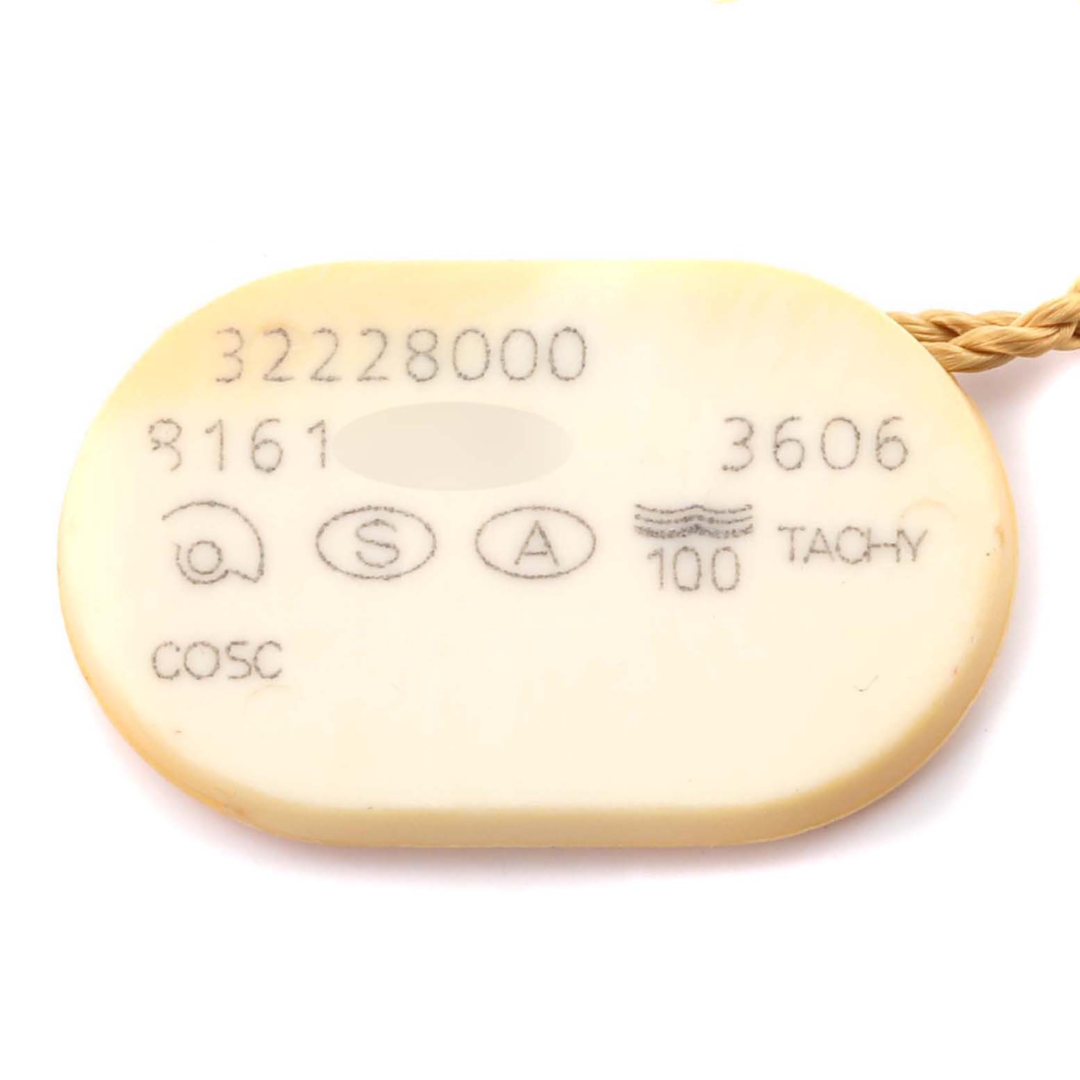 This is a tag for the Omega Speedmaster 3222.80.00 Men
s Stainless Steel Blue Dial 3222.80.00 Men
s Stainless Steel Blue Dial, showing model numbers and specifications.