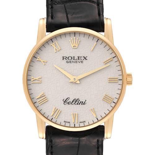 Photo of Rolex Cellini Classic Yellow Gold Ivory Anniversary Dial Mens Watch 5116
