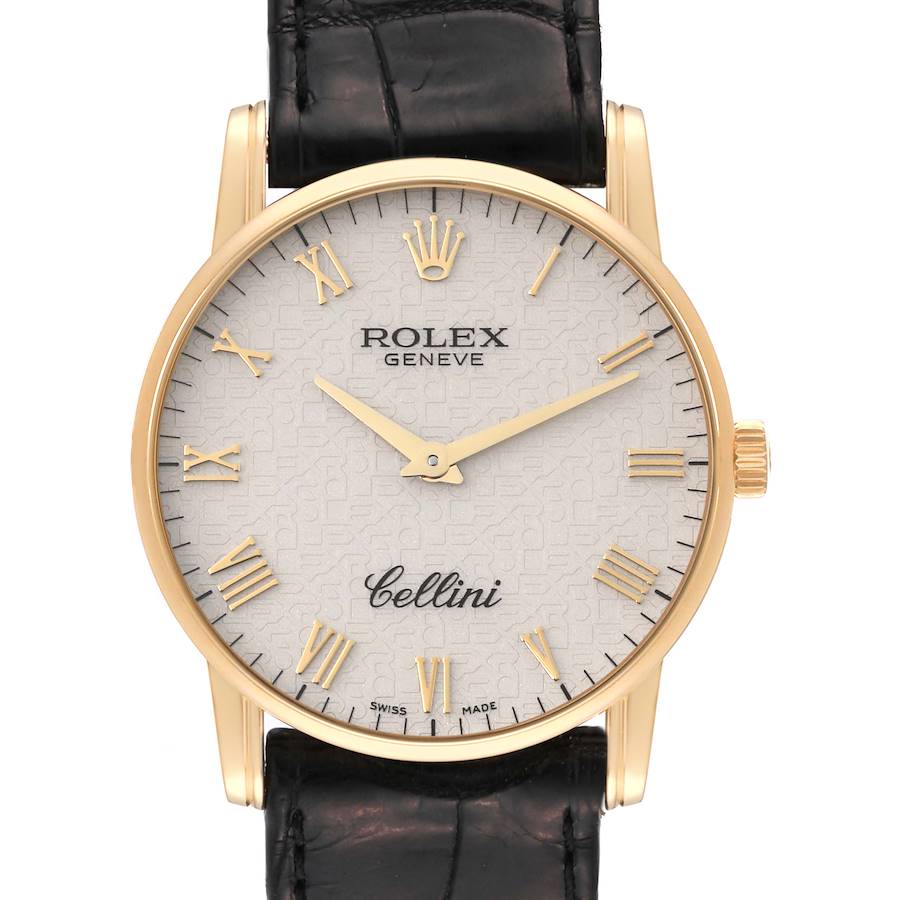 Rolex Cellini Classic Yellow Gold Ivory Anniversary Dial Mens Watch 5116 SwissWatchExpo