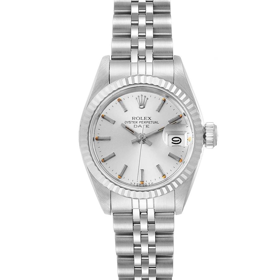 Rolex Date Steel White Gold Jubilee Bracelet Ladies Watch 69174 SwissWatchExpo