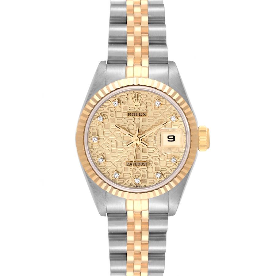 Rolex Datejust Anniversary Diamond Dial Steel Yellow Gold Ladies Watch 69173 SwissWatchExpo