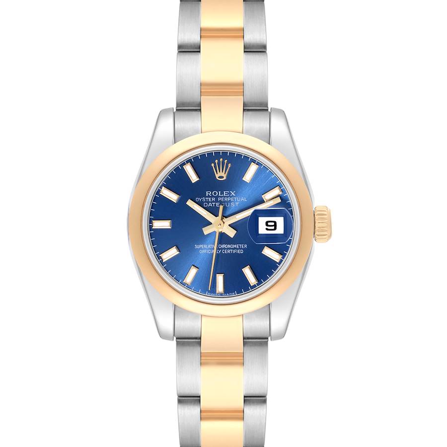 Rolex Datejust Ladies Steel Yellow Gold Blue Dial Watch 179163 SwissWatchExpo