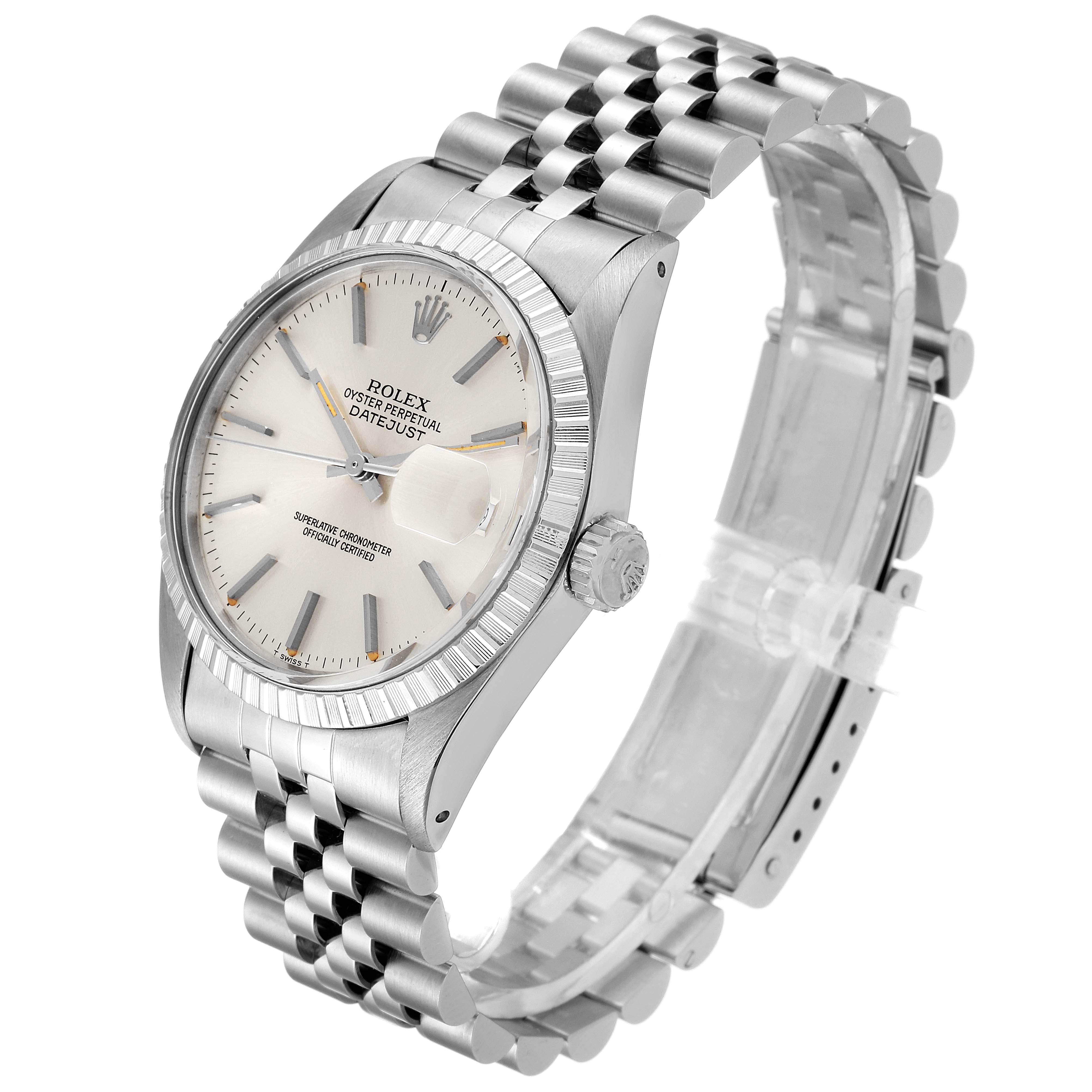 The Rolex Vintage Collection 16030 Men
s Stainless Steel Silver Dial 16030 Men
s Stainless Steel Silver Dial model is shown at a slight angle, detailing the watch face, crown, and bracelet.