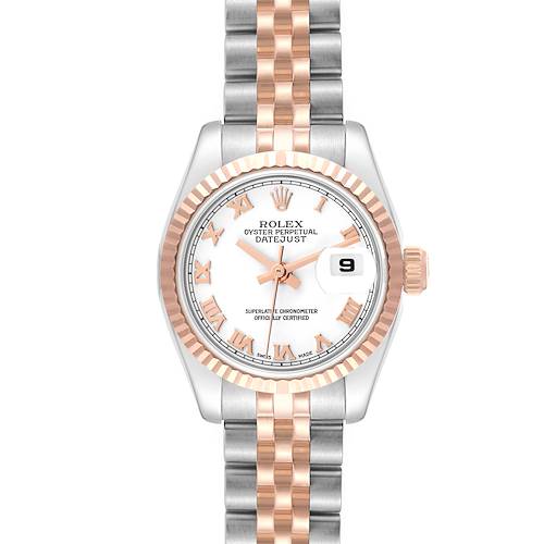 Photo of Rolex Datejust Steel Rose Gold White Dial Ladies Watch 179171