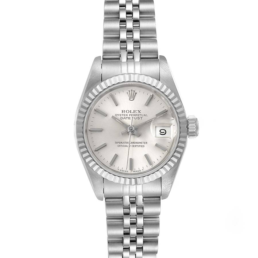 Rolex Datejust Steel White Gold Jubilee Bracelet Ladies Watch 69174 Papers SwissWatchExpo