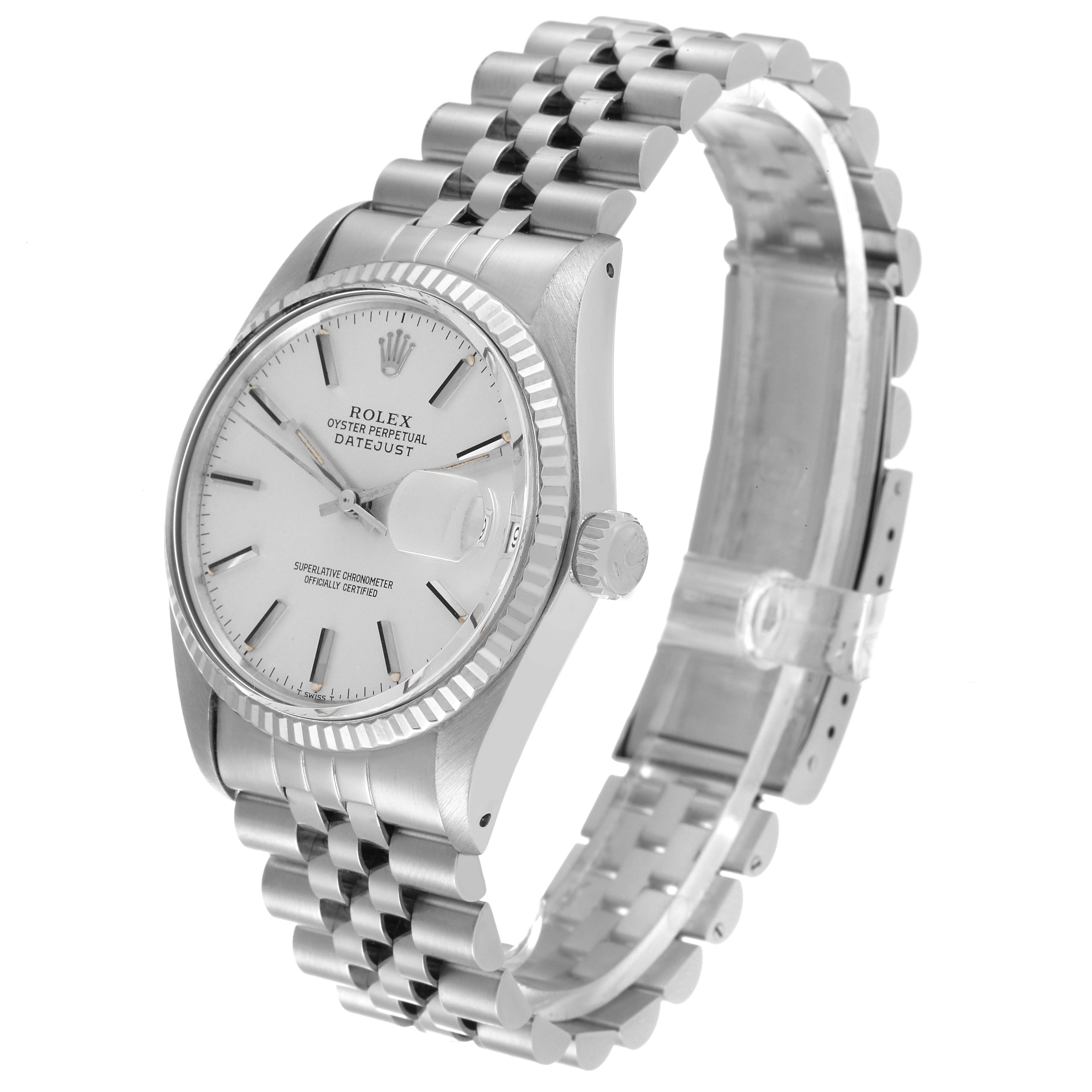 The Rolex Vintage Collection 16014 Men
s Stainless Steel Silver Dial 16014 Men
s Stainless Steel Silver Dial model is shown from a three-quarter angle, displaying the face, bezel, crown, and bracelet.