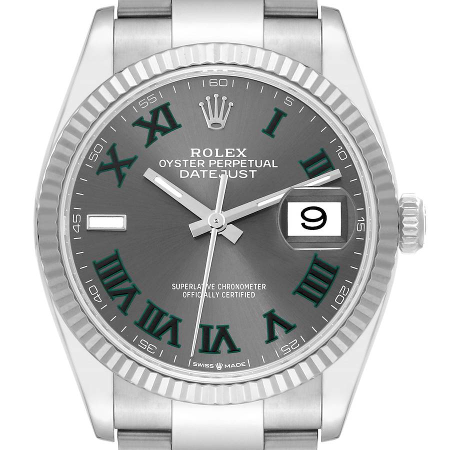 Rolex Datejust Steel White Gold Wimbledon Dial Mens Watch 126234 Box Card SwissWatchExpo