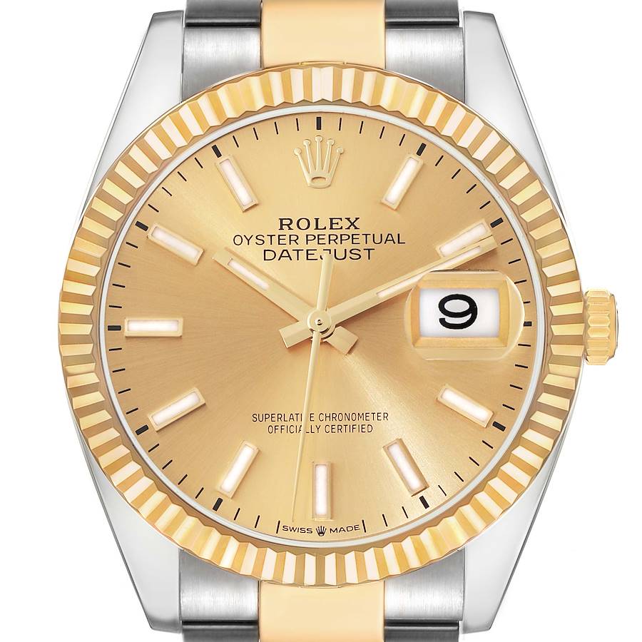 Rolex Datejust Steel Yellow Gold Champagne Dial Mens Watch 126233 Box Card SwissWatchExpo