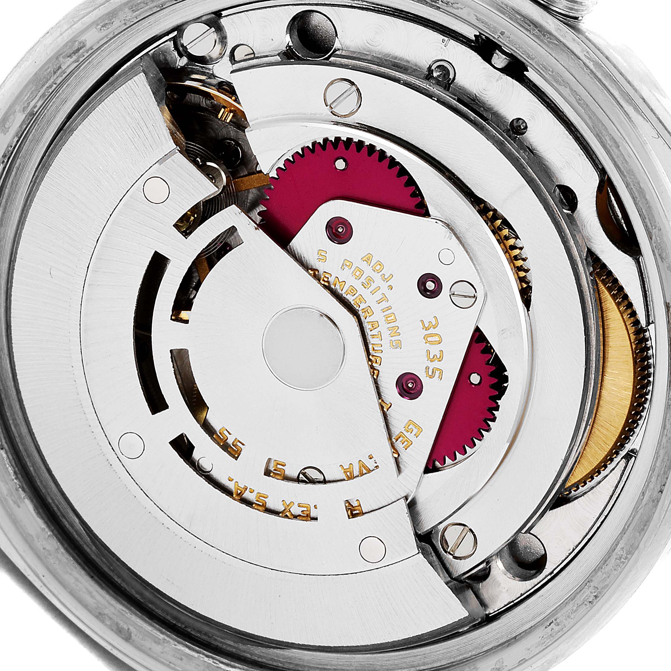 The image shows the internal movement mechanism of the Vintage Collection model by Rolex, viewed from the top.