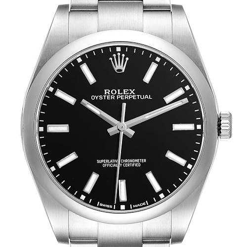 Photo of Rolex Oyster Perpetual 39 Black Dial Steel Mens Watch 114300