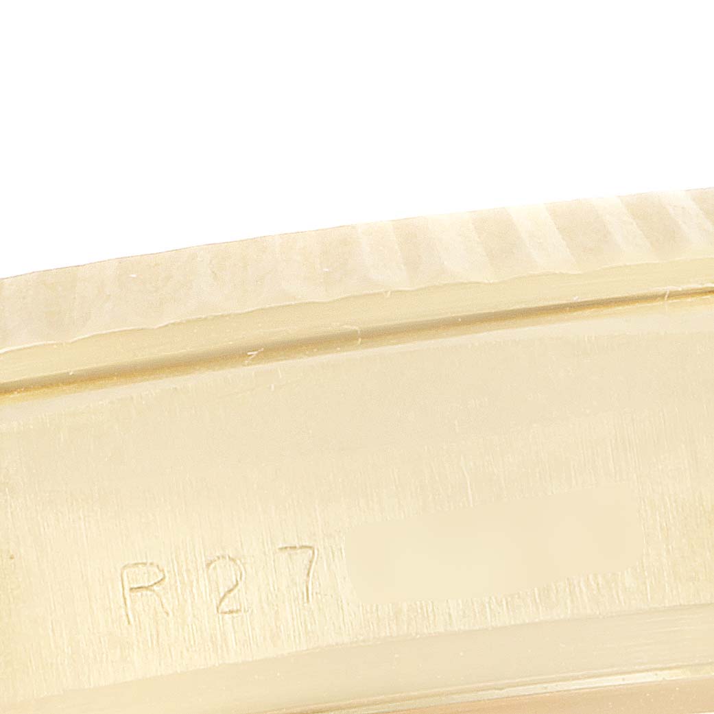 The image shows a close-up angle of the case side and part of the bezel of a Rolex President 18038 Men's Yellow Gold Champagne Dial 18038 Men's Yellow Gold Champagne Dial model watch.