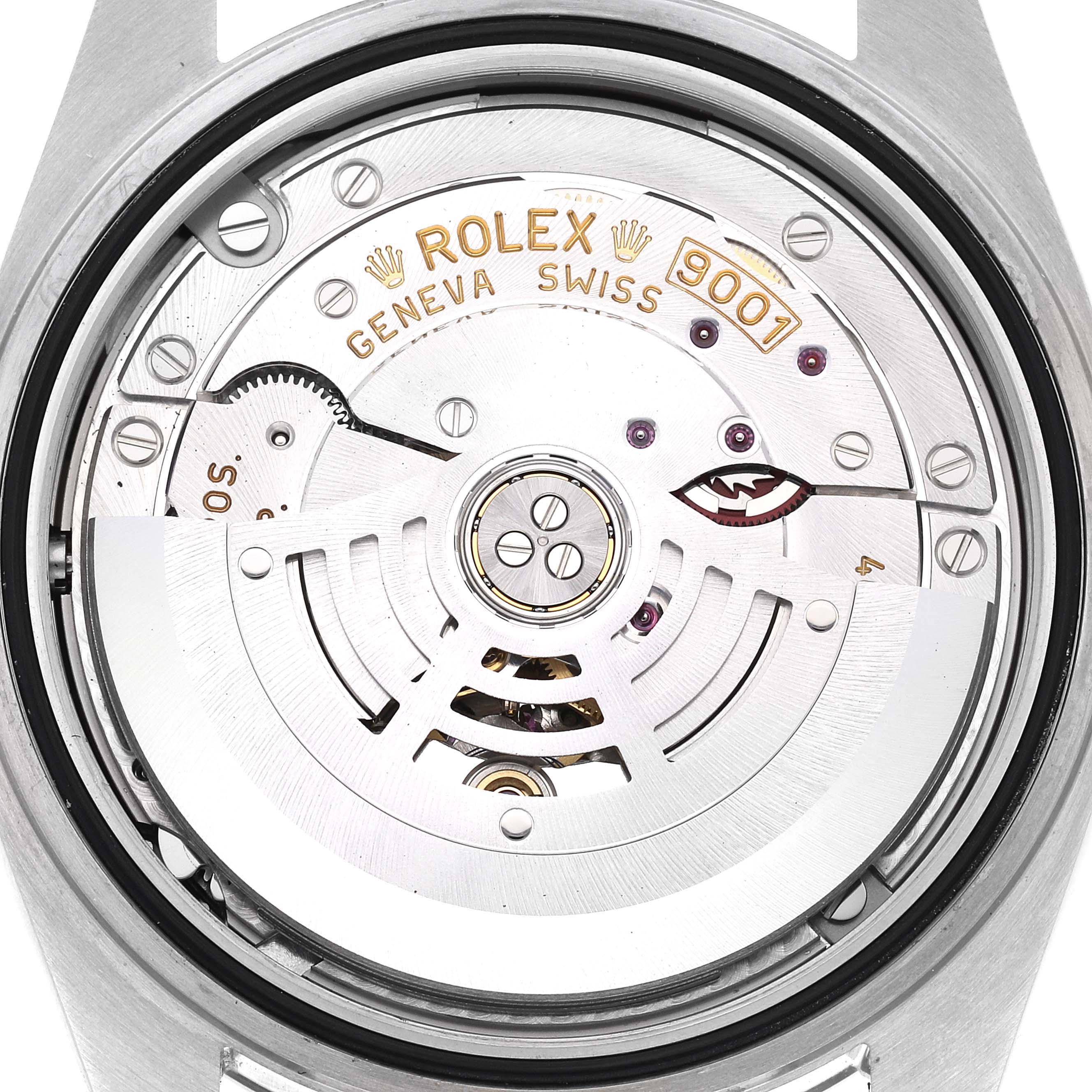 This image shows the back view of the Rolex Sky-Dweller 326934 Men's Stainless Steel Blue Dial 326934 Men's Stainless Steel Blue Dial, highlighting its intricate movement and inner mechanics.