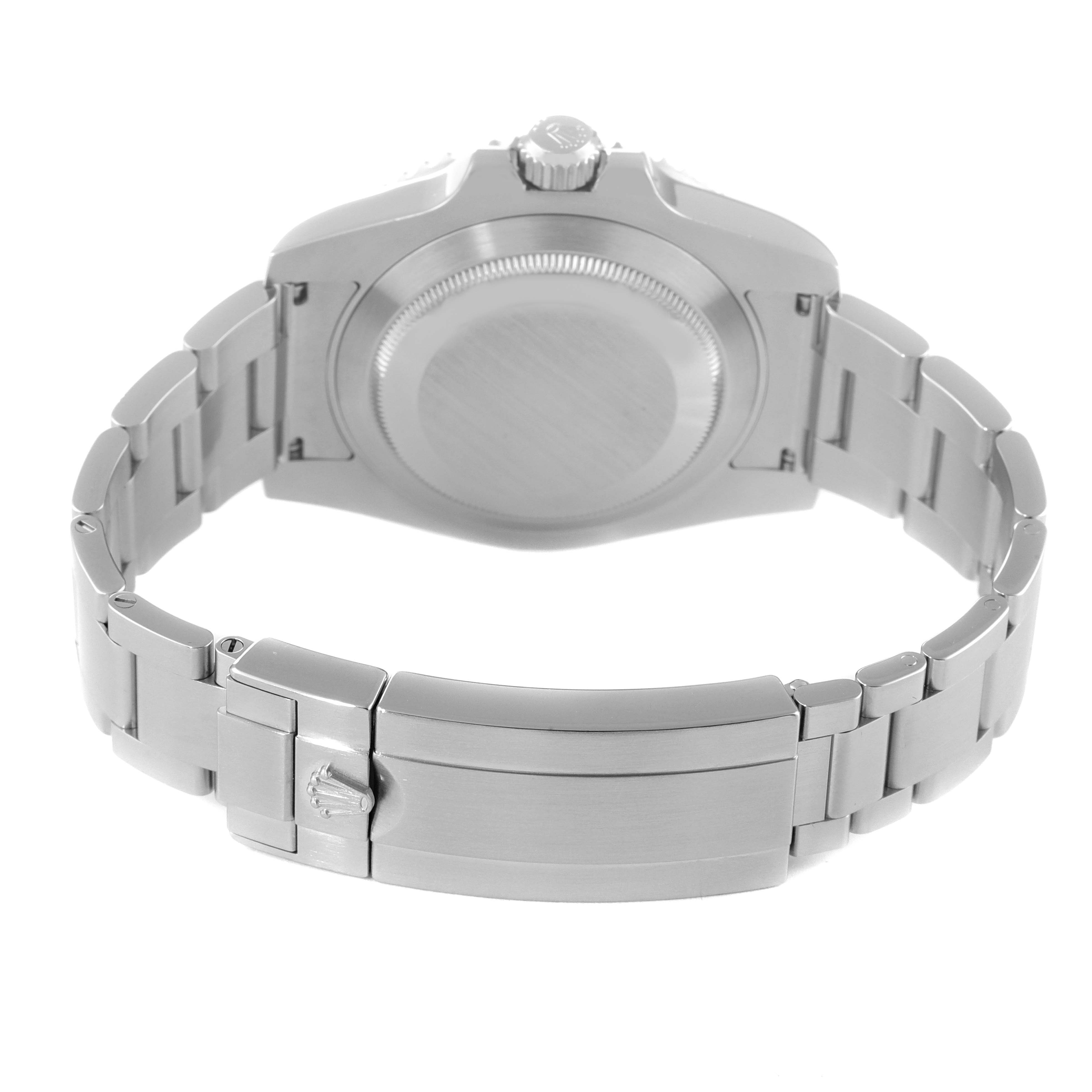 The image shows the back and bracelet clasp of a Rolex Submariner 116610LV Men
s Stainless Steel Green Dial 116610LV Men
s Stainless Steel Green Dial watch from a rear angle.