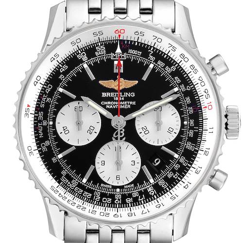 Photo of Breitling Navitimer 01 Black Dial Steel Mens Watch AB0120 Card