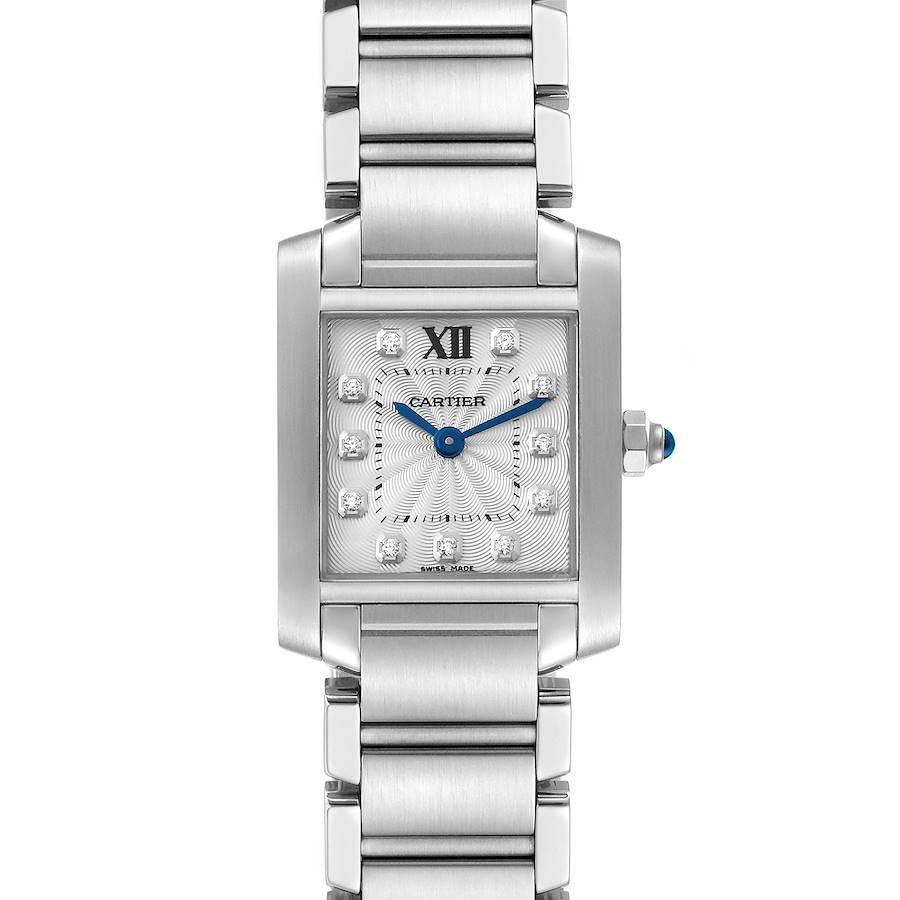Cartier Tank Francaise Small Steel Diamond Dial Ladies Watch WE110006 SwissWatchExpo
