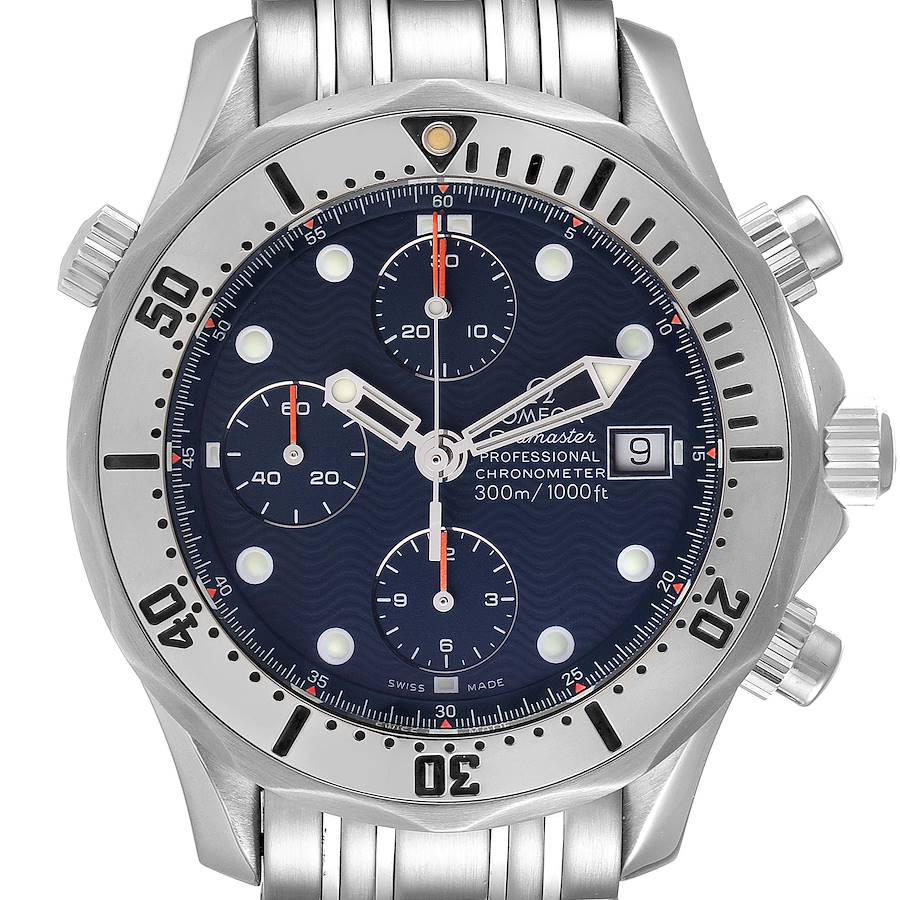 Omega Seamaster Chronograph Blue Dial Steel Mens Watch 2598.80.00 SwissWatchExpo