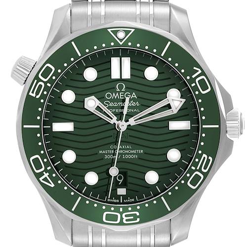 Photo of Omega Seamaster Diver Green Dial Steel Mens Watch 210.30.42.20.10.001 Box Card