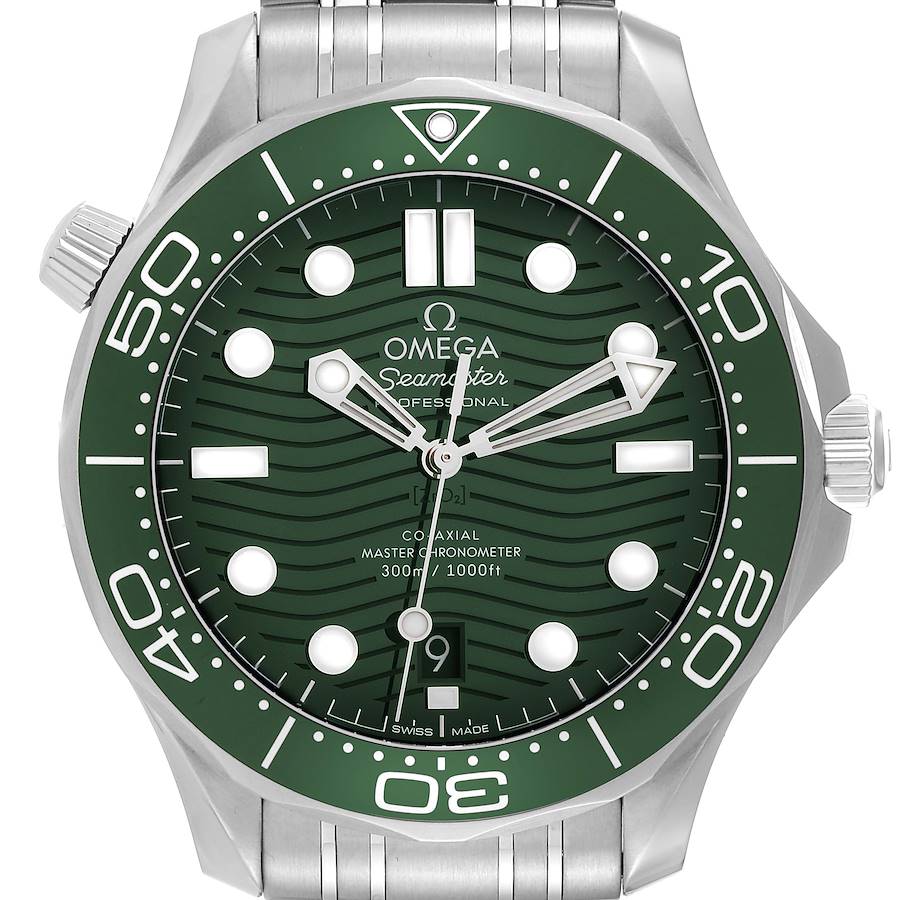 Omega Seamaster Diver Green Dial Steel Mens Watch 210.30.42.20.10.001 Box Card SwissWatchExpo