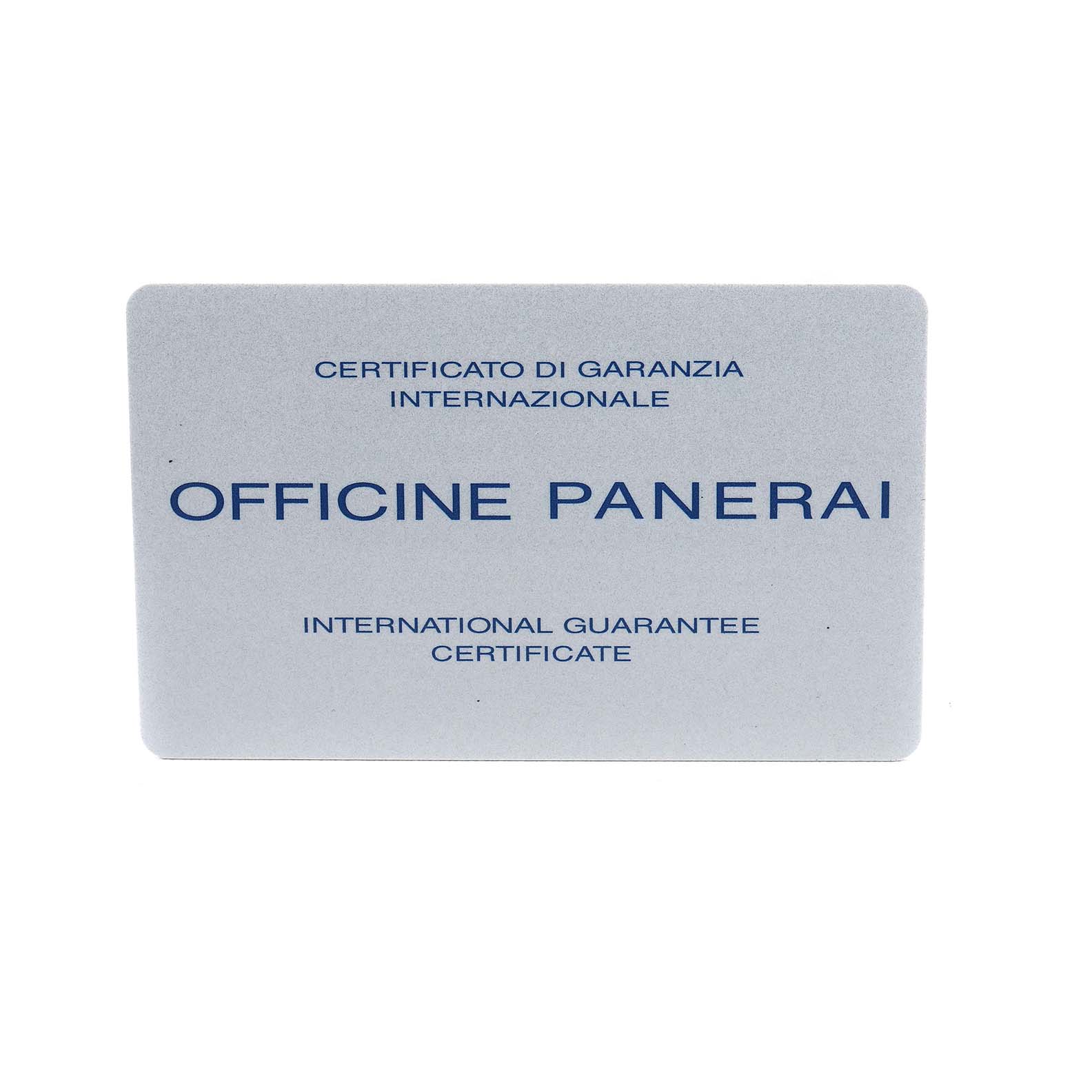 The image shows an international guarantee certificate for the Panerai Submersible PAM00616 Men's Ceramic Black Dial model.