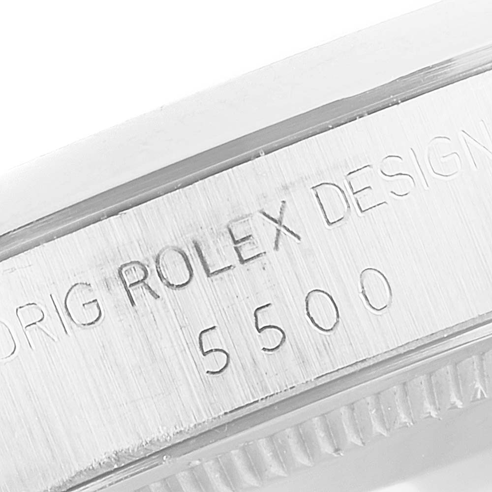 The image shows a close-up of the side of the case of a Vintage Collection Rolex watch, displaying the engraved model number 5500.