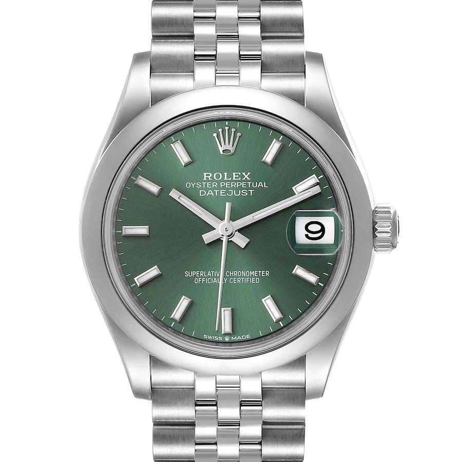 Rolex Datejust Midsize Mint Green Dial Steel Ladies Watch 278240 Box Card SwissWatchExpo
