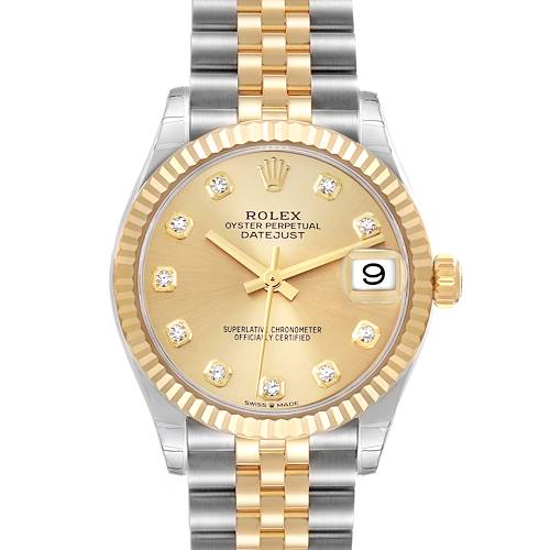 Photo of Rolex Datejust Midsize Steel Yellow Gold Diamond Dial Ladies Watch 278273 Unworn