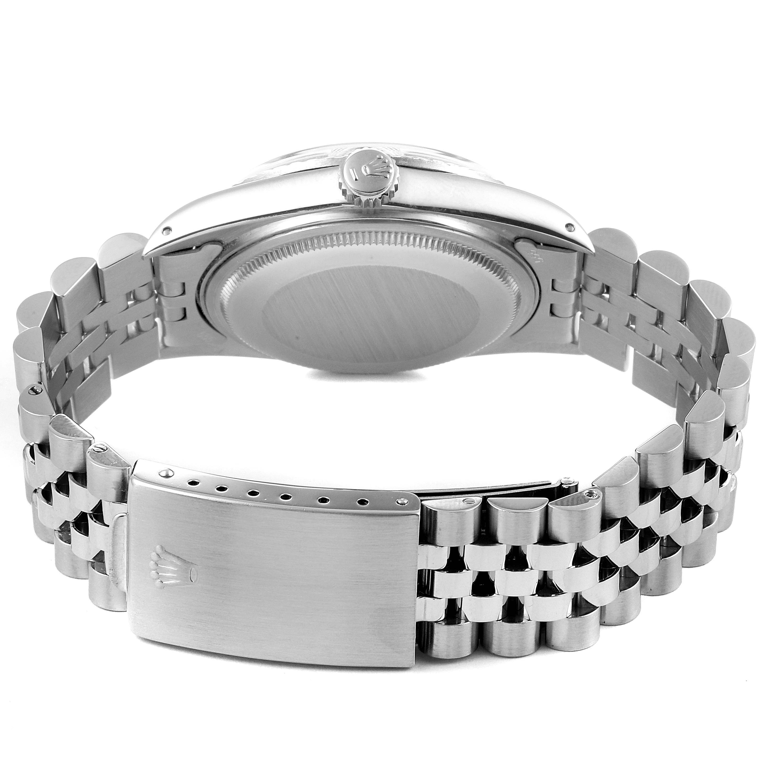 The image shows the back case and bracelet clasp of the Rolex Vintage Collection 16030 Men's Stainless Steel Silver Dial 16030 Men's Stainless Steel Silver Dial model watch.