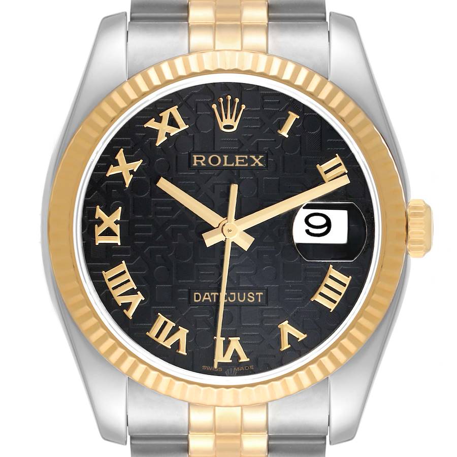 Rolex Datejust Steel Yellow Gold Anniversary Dial Mens Watch 116233 Box Papers SwissWatchExpo