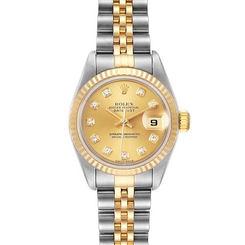Photo of Rolex Datejust Steel Yellow Gold Diamond Dial Ladies Watch 79173 Box Papers