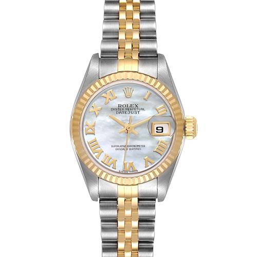 Photo of Rolex Datejust Steel Yellow Gold MOP Roman Dial Ladies Watch 79173