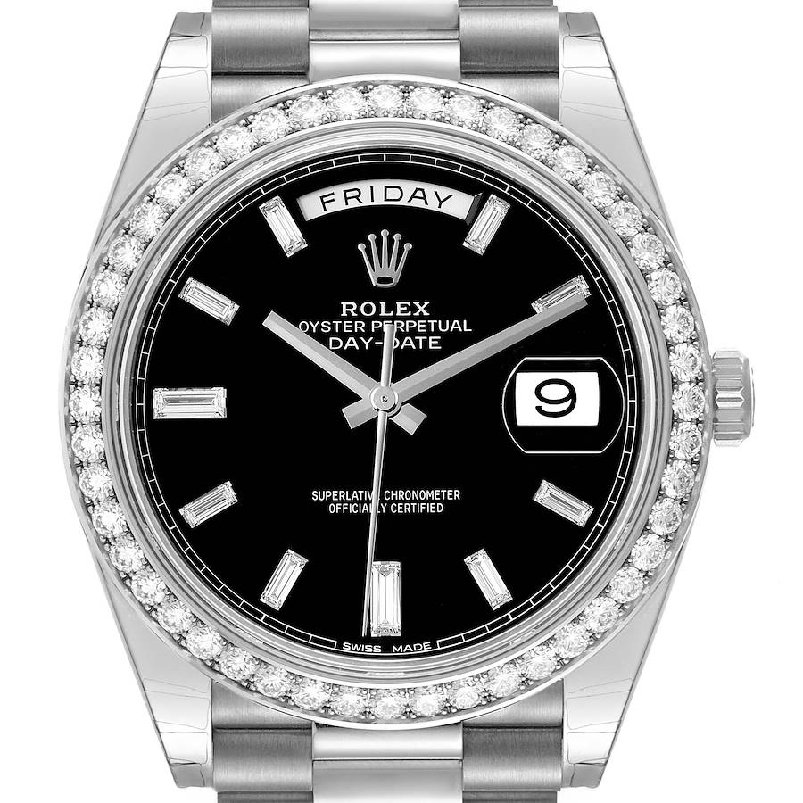 Rolex Day-Date 40 President White Gold Diamond Mens Watch 228349 Unworn SwissWatchExpo