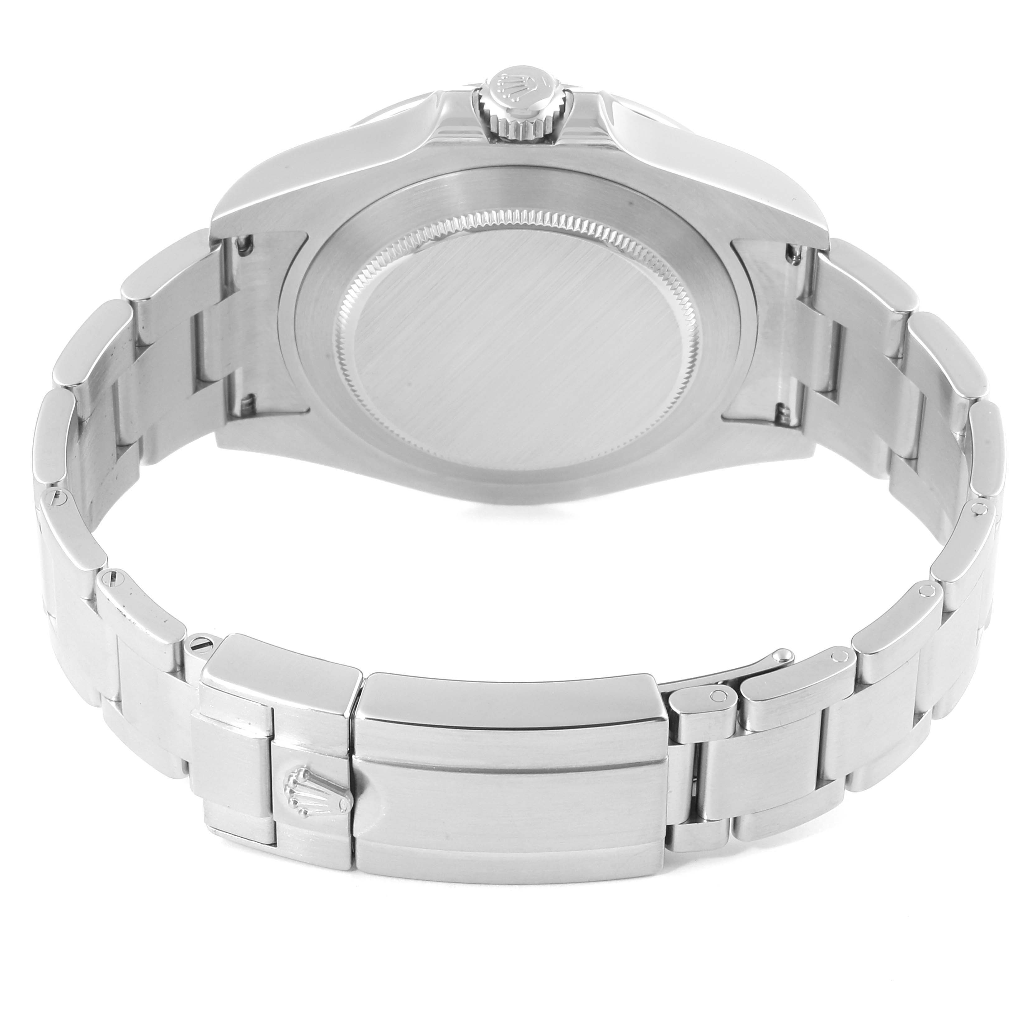 This image shows the back case and bracelet of the Rolex Explorer 216570 Men's Stainless Steel Black Dial 216570 Men's Stainless Steel Black Dial watch.