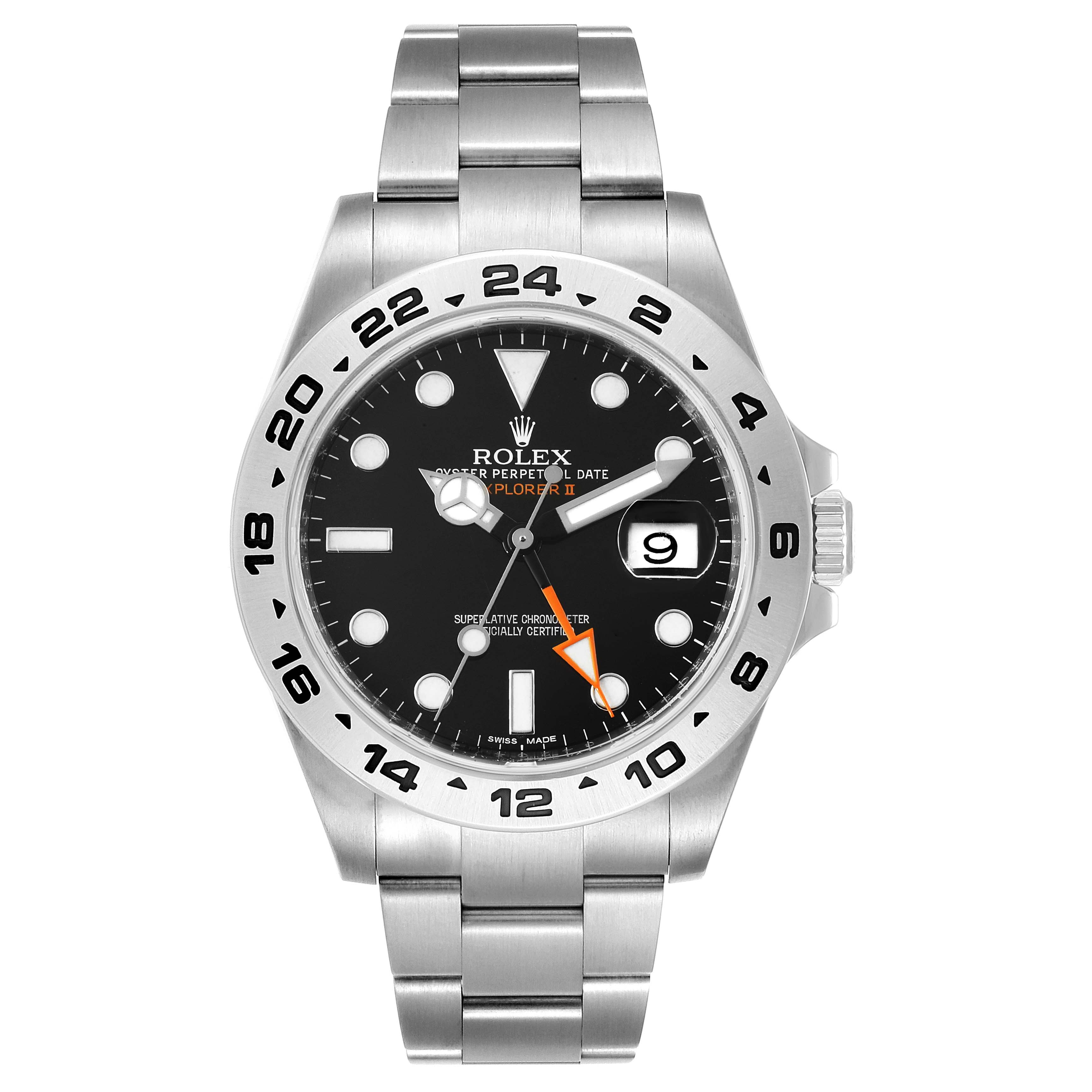 The image shows a front view of a Rolex Explorer 216570 Men's Stainless Steel Black Dial 216570 Men's Stainless Steel Black Dial watch, highlighting the dial, hands, date window, bezel, and bracelet.