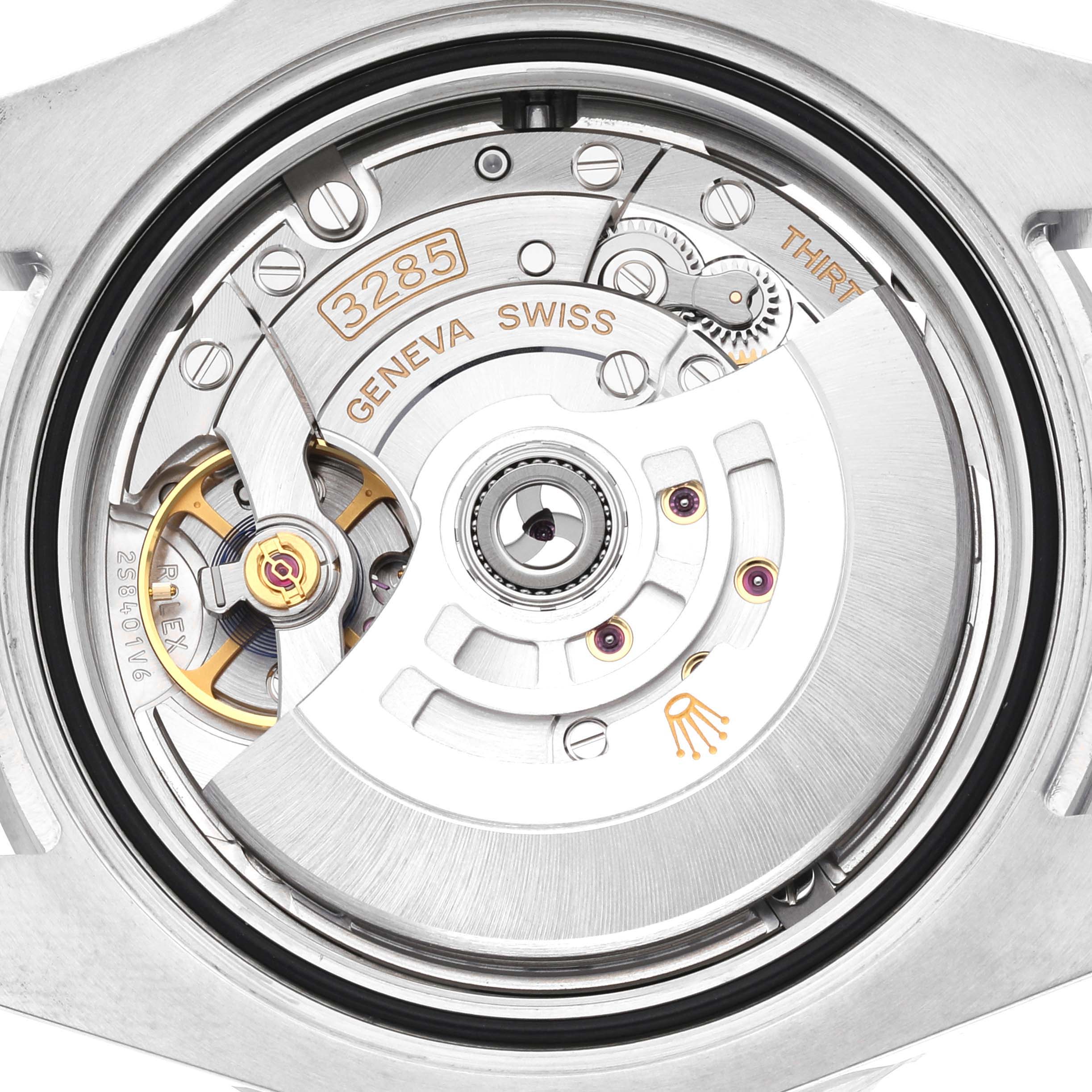 This image shows the detailed movement mechanism of the Rolex GMT-Master 126710 Men's Stainless Steel Black Dial 126710 Men's Stainless Steel Black Dial model, viewed from the back.