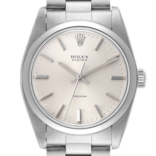 Photo of Rolex Oyster Precision Stainless Steel Silver Dial Vintage Mens Watch 6426