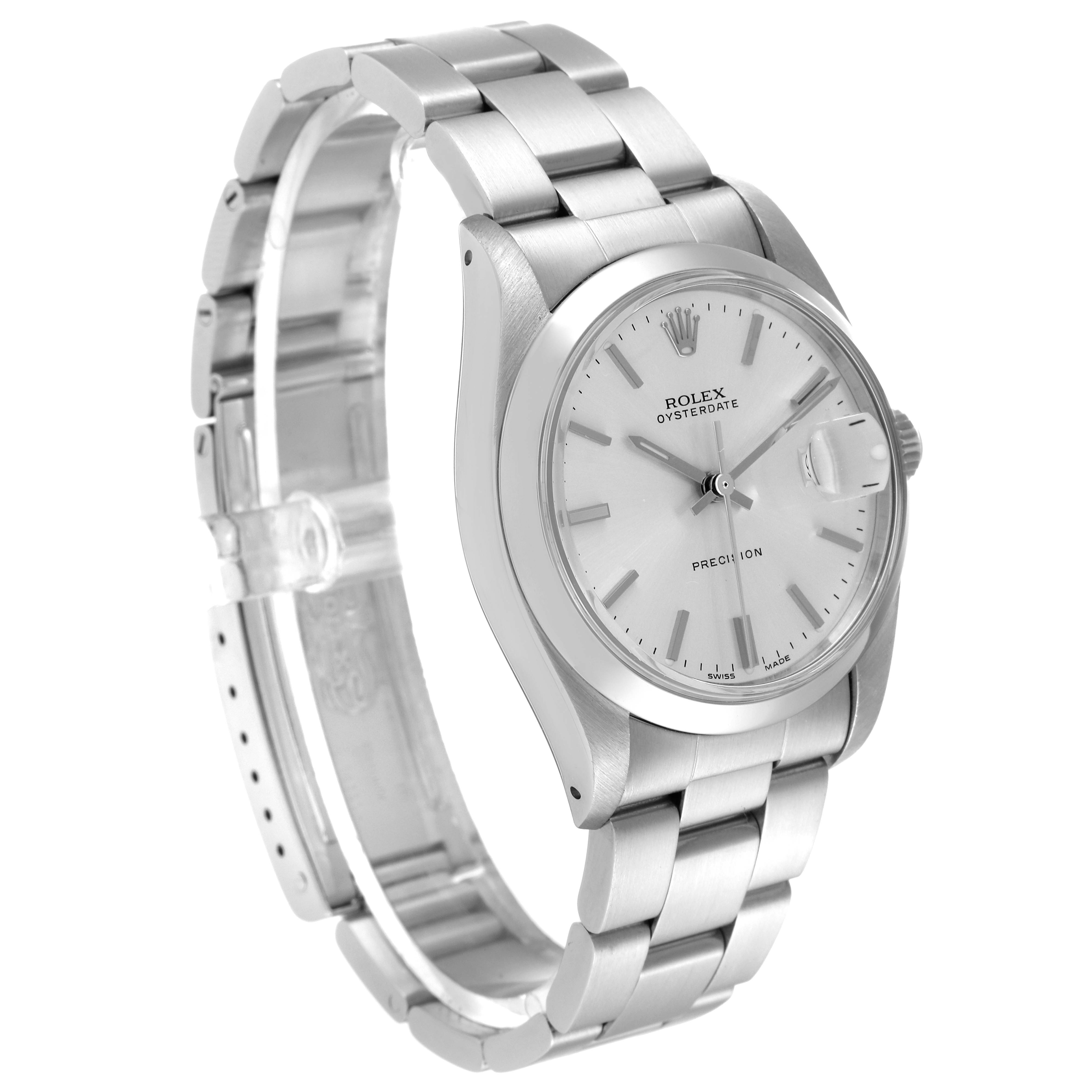 The image shows a Rolex Vintage Collection 6694 Men
s Stainless Steel Silver Dial 6694 Men
s Stainless Steel Silver Dial model, showcasing the face, case, and bracelet from a three-quarter angle.