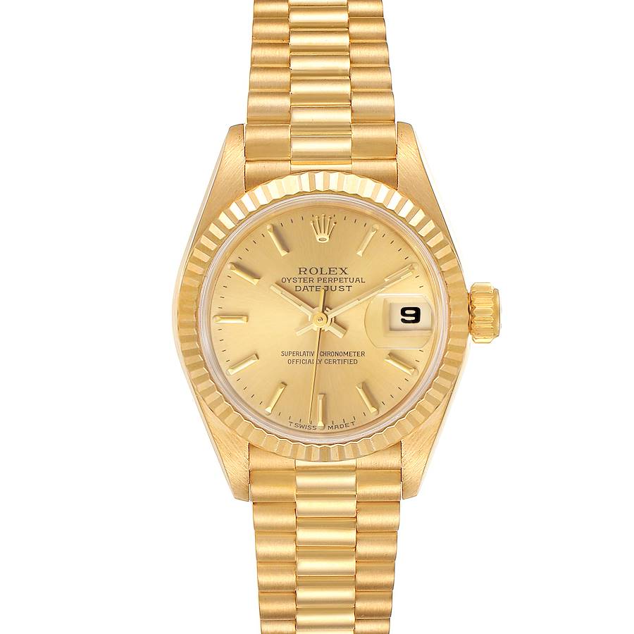 Rolex President Datejust 18K Yellow Gold Ladies Watch 69178 Papers SwissWatchExpo