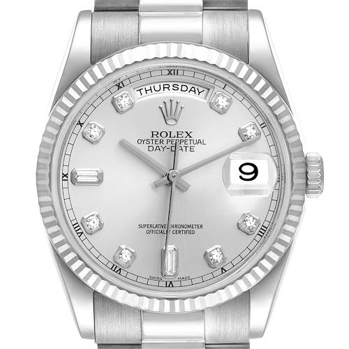 Photo of NOT FOR SALE Rolex President Day-Date White Gold Diamond Dial Mens Watch 118239 ONE LINK ADDED PARTIAL PAYMENT