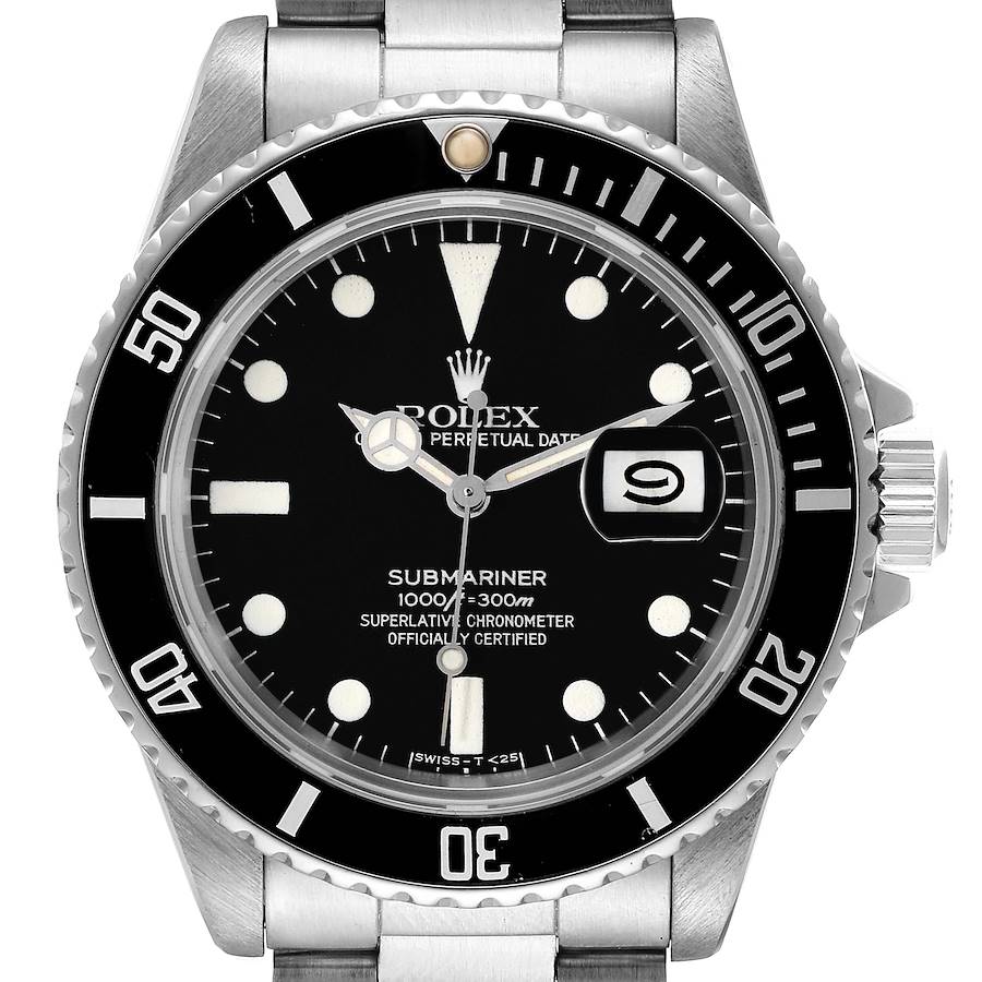 Rolex Submariner Date Matte Dial Vintage Steel Mens Watch 16800 SwissWatchExpo