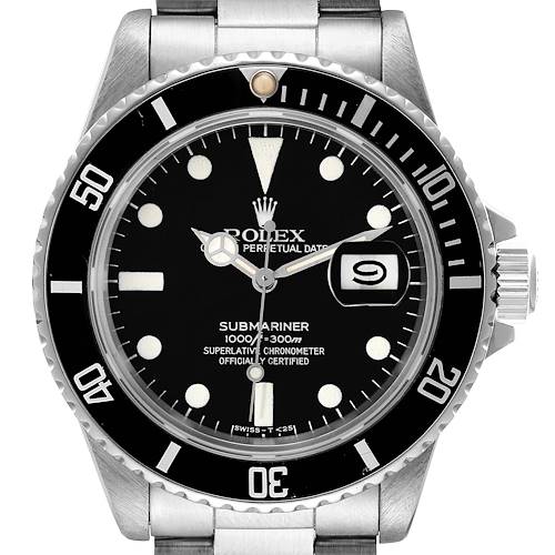 Photo of Rolex Submariner Date Matte Dial Vintage Steel Mens Watch 16800