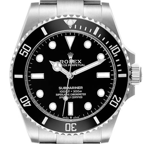 Photo of Rolex Submariner Non-Date Ceramic Bezel Steel Mens Watch 124060 Box Card