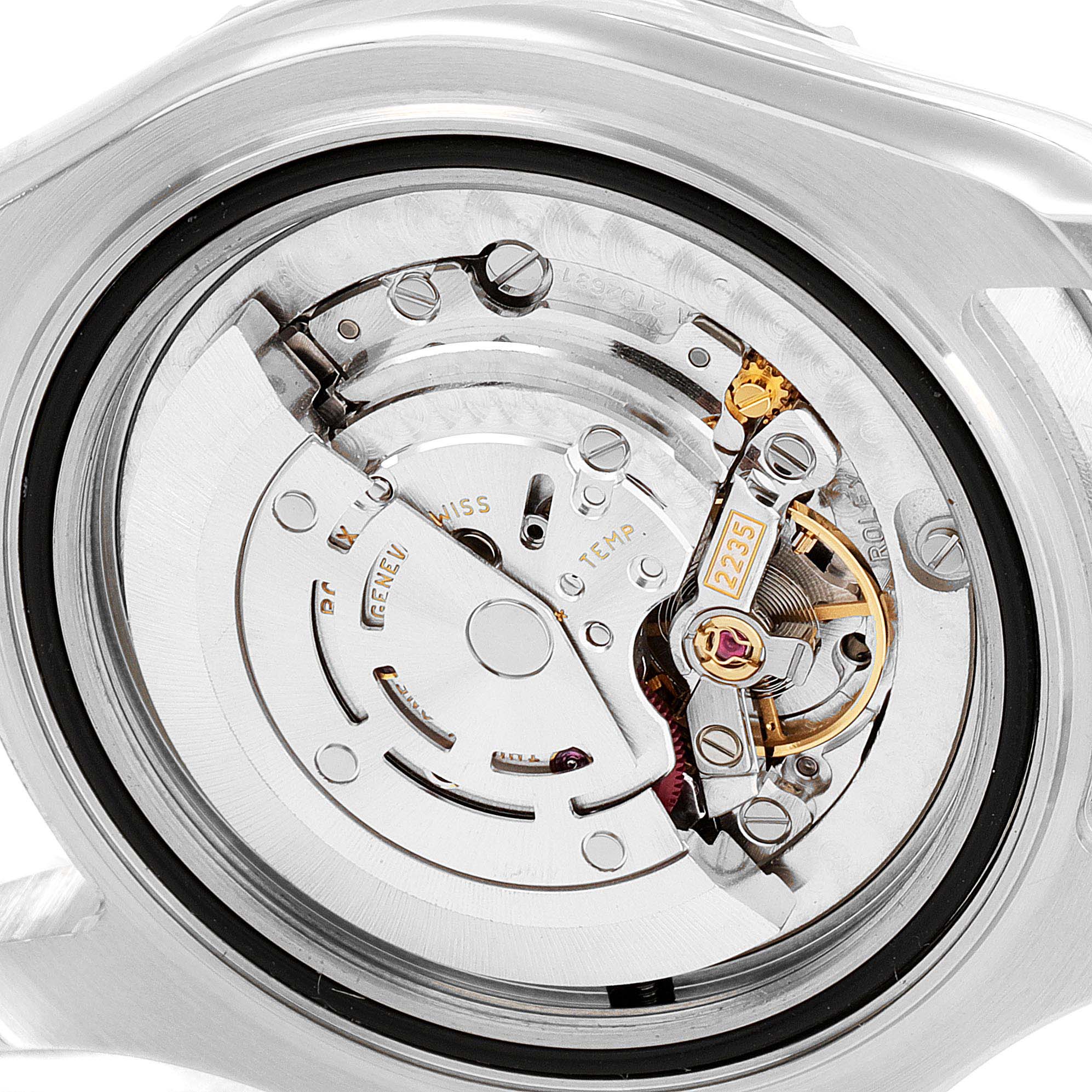The image shows a close-up view of the movement and internal mechanism of the Rolex Yacht-Master 168622 Men's Stainless Steel Silver Dial 168622 Men's Stainless Steel Silver Dial watch.