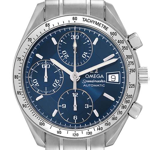Photo of Omega Speedmaster Date 39mm Automatic Blue Dial Steel Mens Watch 3513.80.00