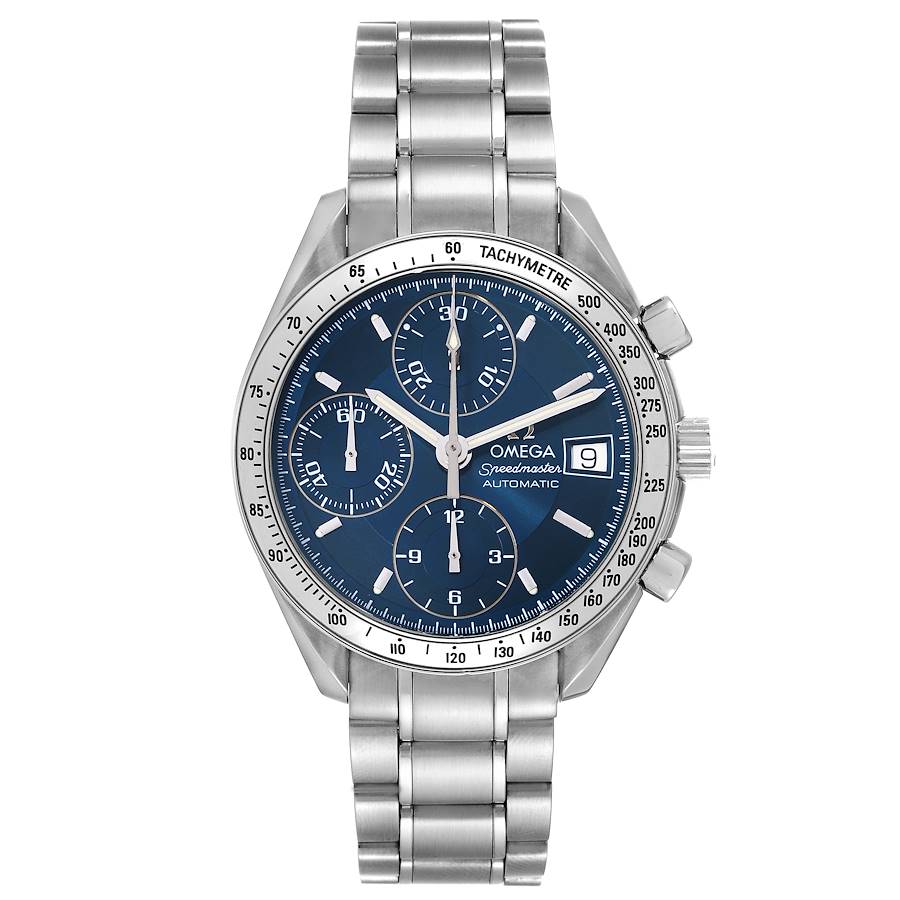 Omega Speedmaster Date 39mm Automatic Blue Dial Steel Mens Watch 3513.80.00