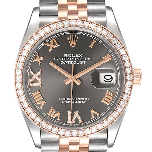 Photo of Rolex Datejust 36 Steel Rose Gold Diamond Unisex Watch 126281 Unworn