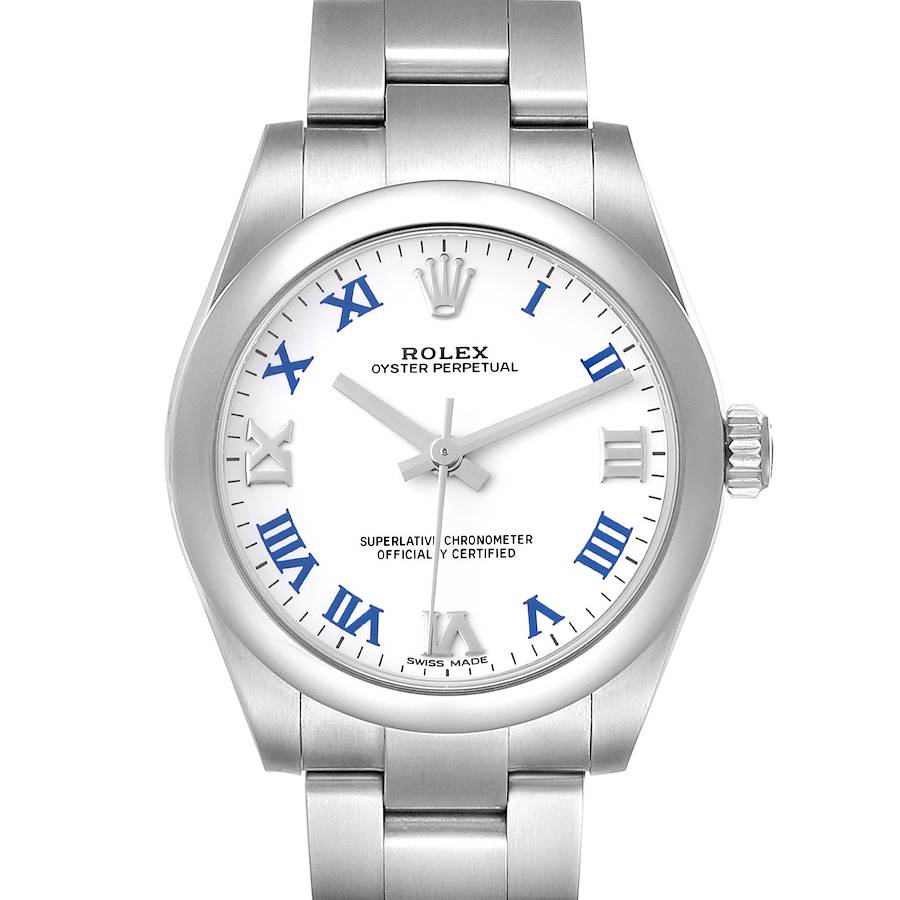 Rolex Oyster Perpetual Midsize White Dial Ladies Watch 177200 Box Card SwissWatchExpo