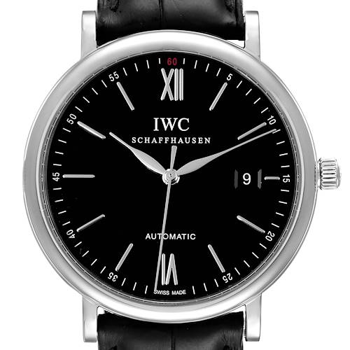 Photo of IWC Portofino Black Dial Automatic Steel Mens Watch IW356502 Box Card