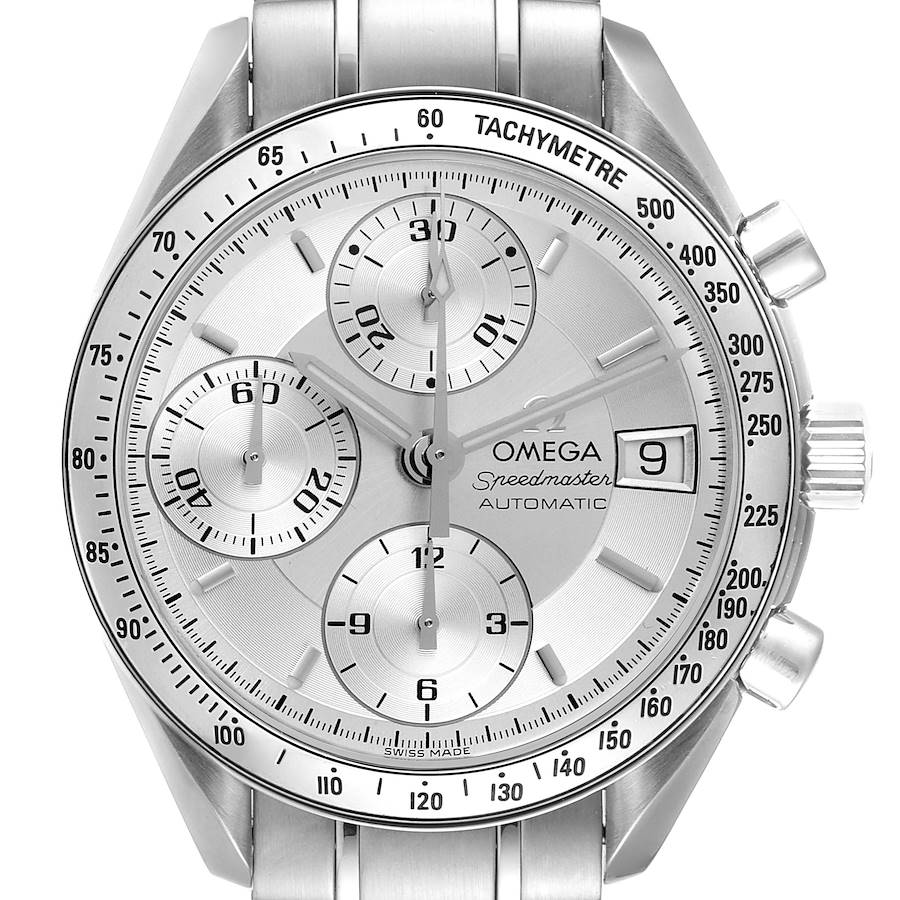 Omega Speedmaster Date Silver Dial Automatic Mens Watch 3513.30.00 SwissWatchExpo